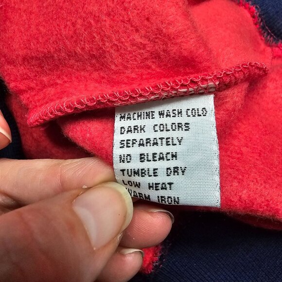 Vintage Chaps Ralph Lauren Red Preppy Sweatshirt L Collegiate 90s Y2K Deadstock - Picture 9 of 9